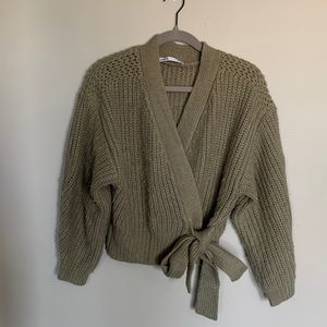 Zara tan wrap sweater size S